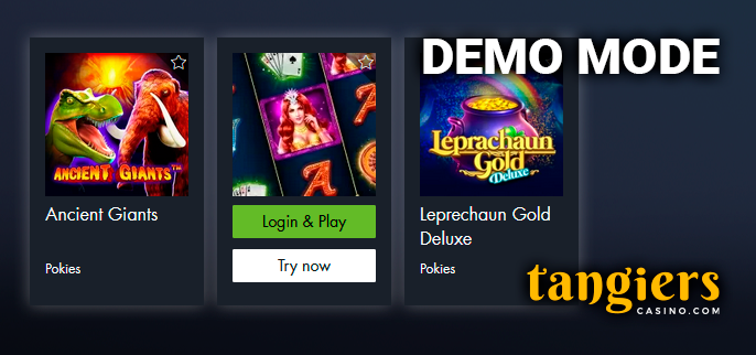 Choice of launch mode gambling on the site Tangiers Casino