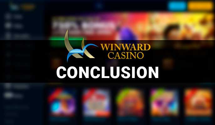 WinWard logo on a blurry casino website page