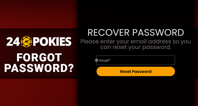 Form to restore access to your account at 24 pokies casino from email