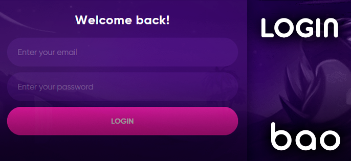 Bao Casino login form with email and password
