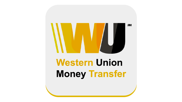 Western Union payment platform logo with virtual card system