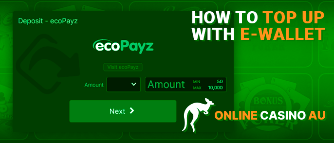 online-casinoau presents an example of depositing a personal casino account via electronic money