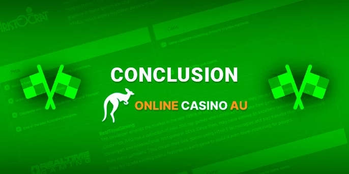 online-casinoau logo on the background of a sheet of gambling providers and finale icon