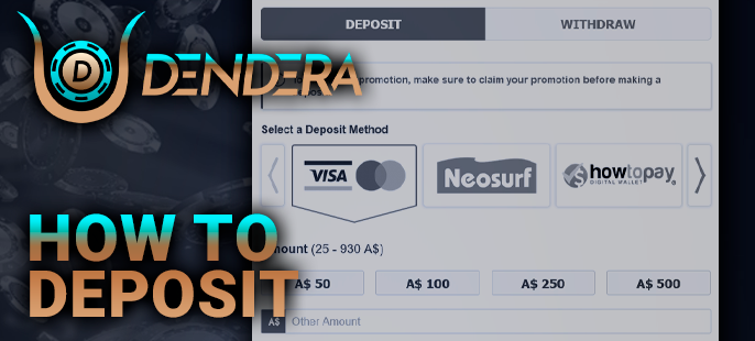 Deposit to your account at Dendera Casino - how to make a deposit