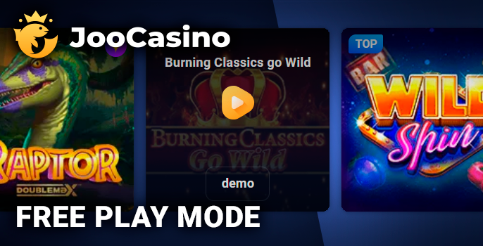 Playing in demo mode at Joo Casino - how to play for free