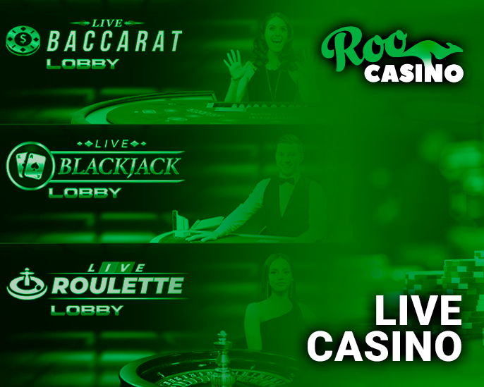Live Casino at Roo Casino - roulette, blackjack and other games