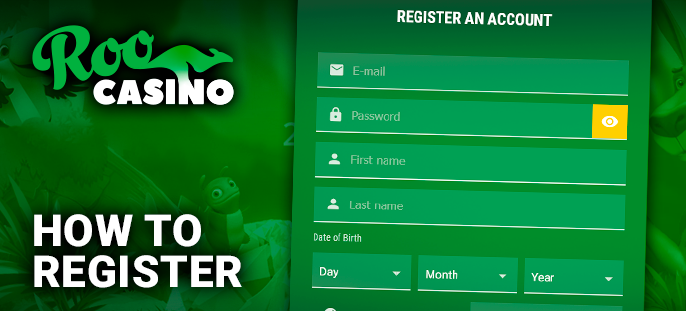 Registration on the project Roo Casino - detailed instructions