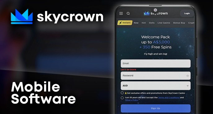 Playing at SkyCrown Casino via mobile devices for players from Australia