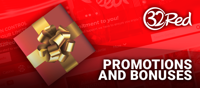 Promotions offers at 32Red Casino - what bonuses can get