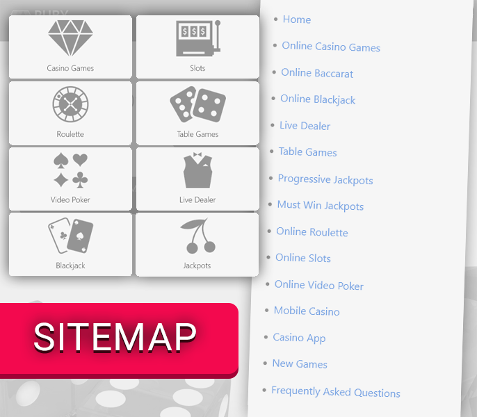Ruby Fortune Casino sitemap for user navigation