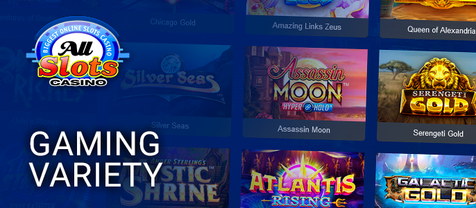 Variety of games at All Slots Casino - Card Games, Roulette and more