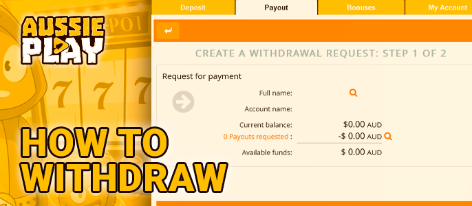 Withdrawing money from your Aussie Play Casino account to personal AUD currency account