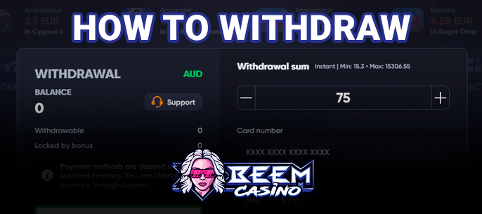 Beem Casino withdrawal form - how to get money