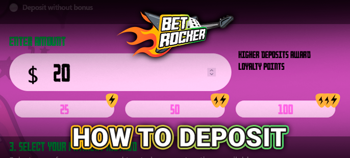 Deposit form at Betrocker Casino - how to deposit your balance at the casino