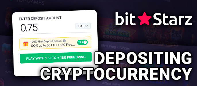 Deposit with cryptocurrency at BitStarz Casino