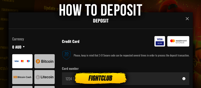 How to deposit to your account Fight Club casino