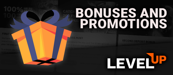 Bonuses for players from LevelUp Casino - the list of bonus offers and their description
