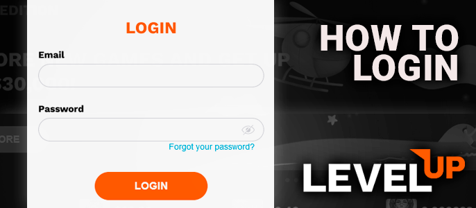 Authorization at LevelUp Casino - instructions for logging in to account