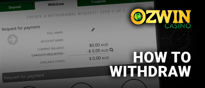 Ozwin Casino withdrawal form - how to get money