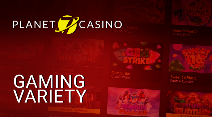 Games section at Planet 7 Oz Casino - which games can be played