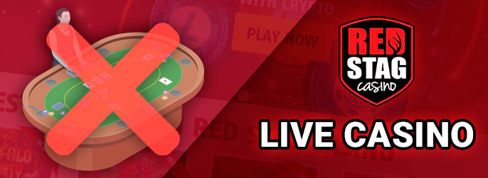 Live casino play at RedStag Casino - where to find the live games section