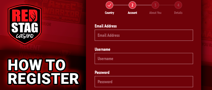 RedStag Casino project registration - how to register an account