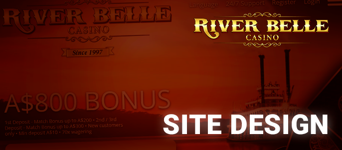 River Belle Casino website design