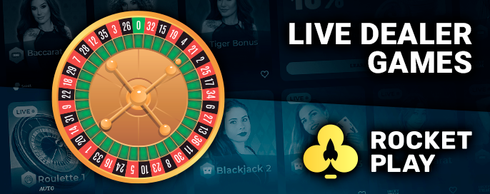 Live games at RocketPlay Casino - baccarat, roulette, blackjack and more