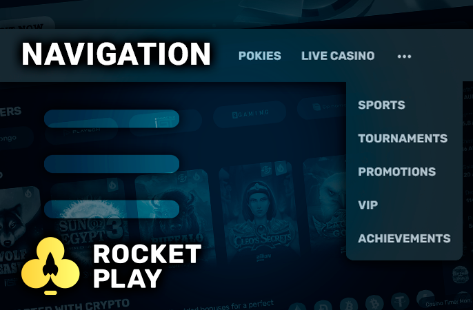 Navigate through the important pages of the Rocket Play Caisno website