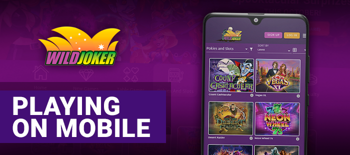 How to start playing through phone Wild Joker casino