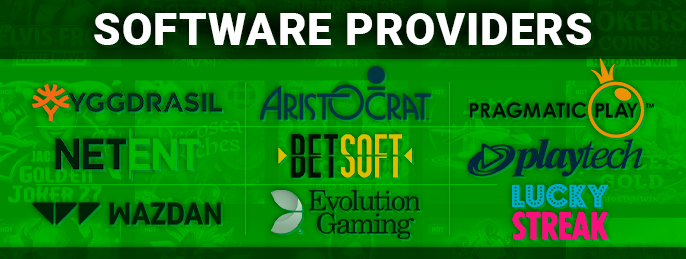 A list of Software Providers for online casinos with a minimum deposit of ten dollars