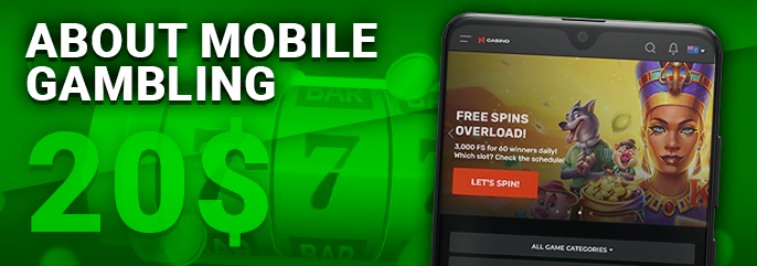 Online casinos with at least $20 deposit on mobile devices - can I play on my phone