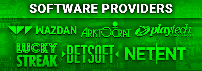 What software providers can be seen on the sites $20 deposit in Online Casinos - netent, wazdan and more