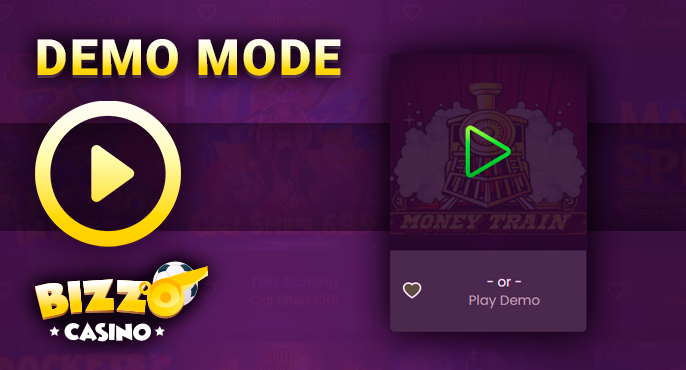 Playing slots in demo mode for players at Bizzo Casino