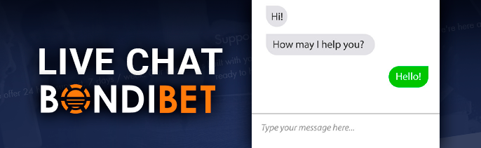 Checking support agent contact at BondiBet Casino