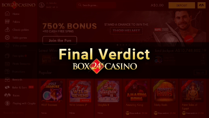 Box 24 Casino final site review - is the casino worth the trust of Australians