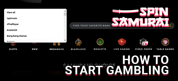 Choice of games on the site Spin Samurai Casino - how to start playing at the casino