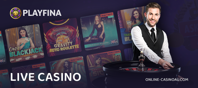 Live Games Section on the Playfina Casino website