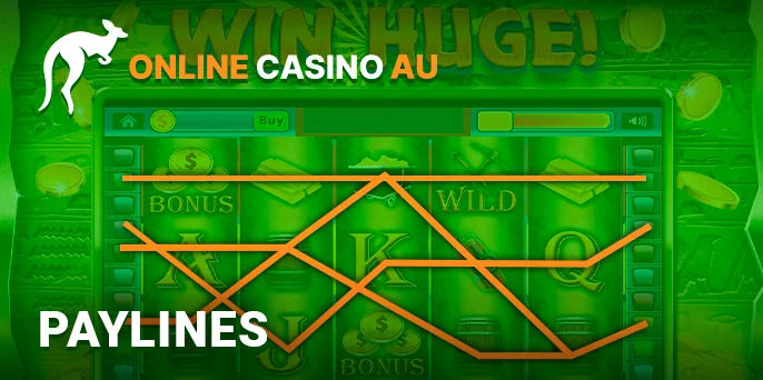 Paying lines for a combination of symbols in a gambling slot