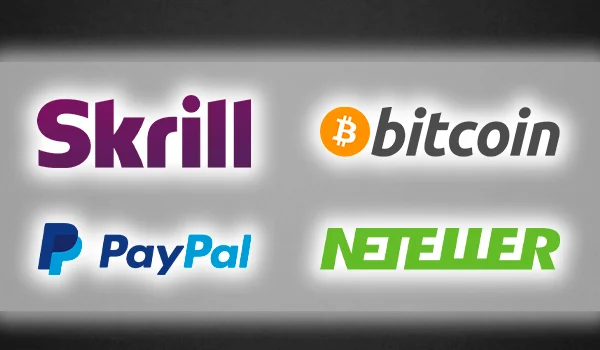 PayPal; Neteller; Skrill; Bitcoin; Other E-Wallets