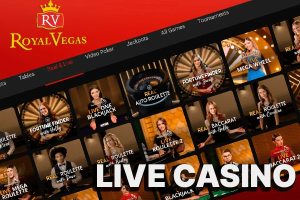 Play live casino games on the Royal Vegas Casino website