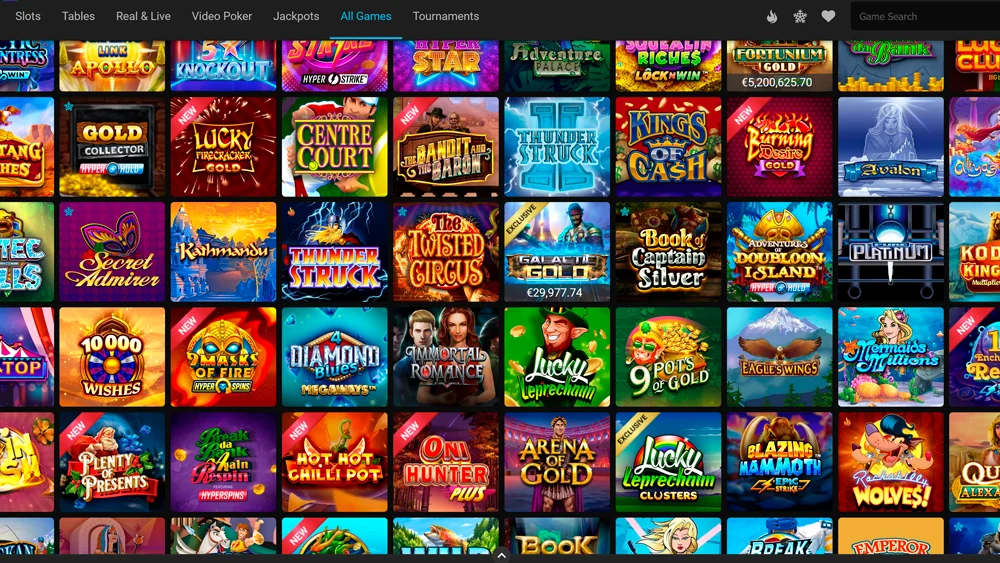 Games on All Slots Casino