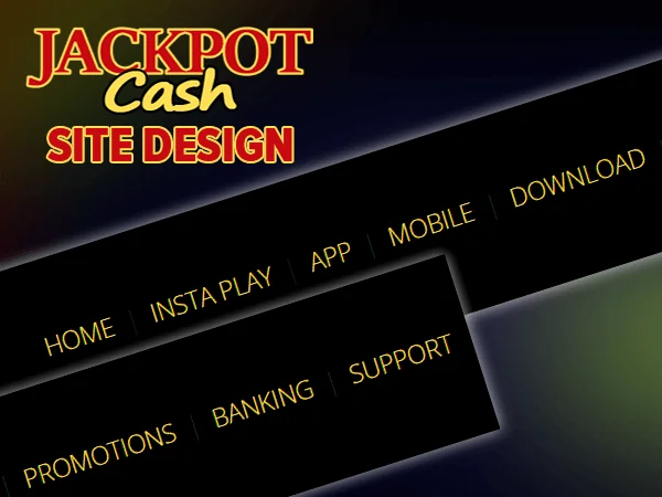 Jackpot Cash Casino site navigation bar