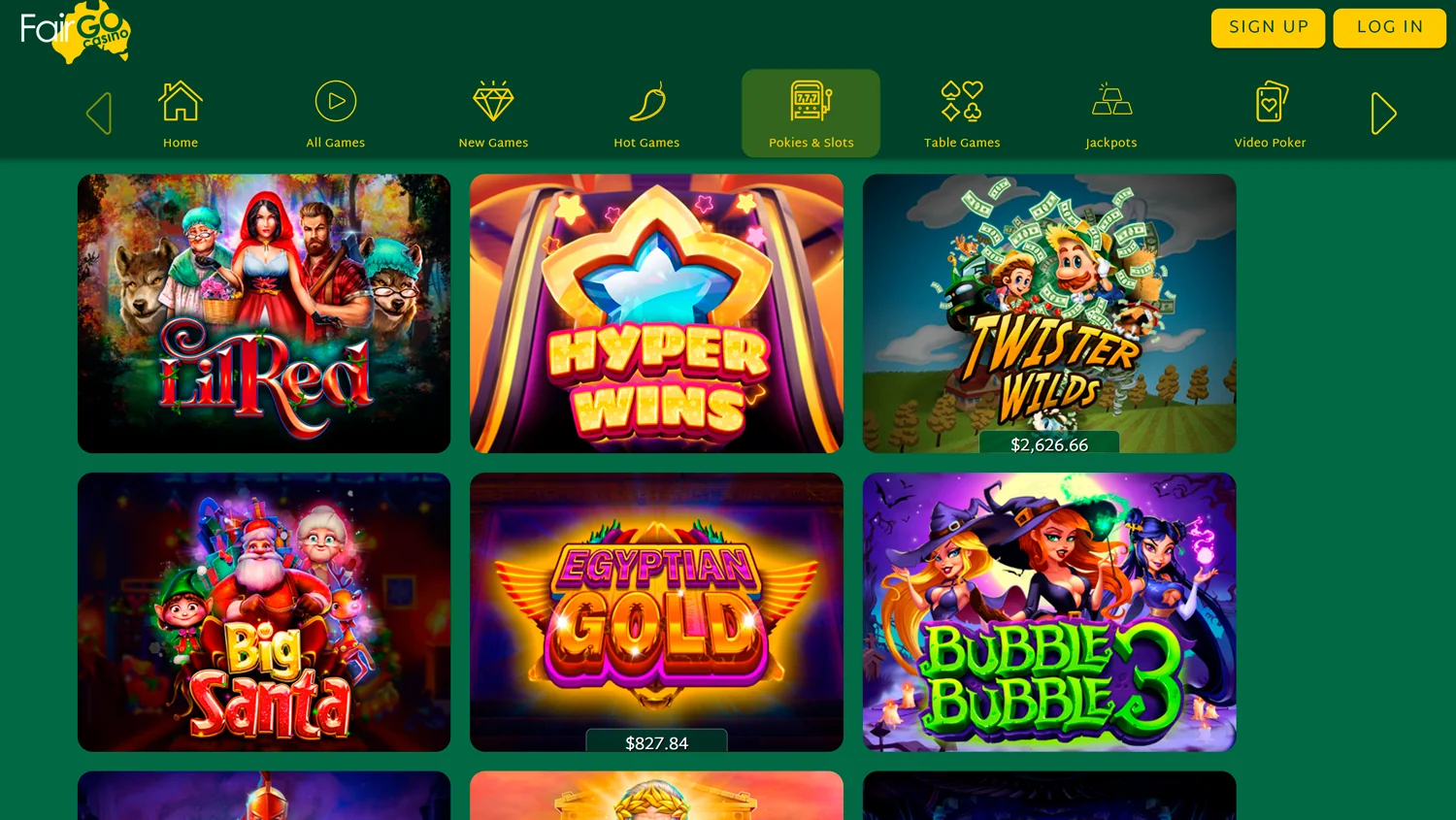 Pokies on Fair Go Casino Site