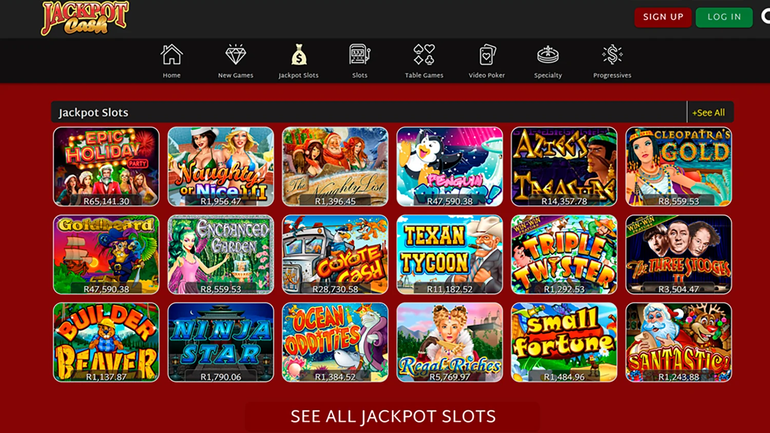 Real Money Games on Jackpot Cash Casino