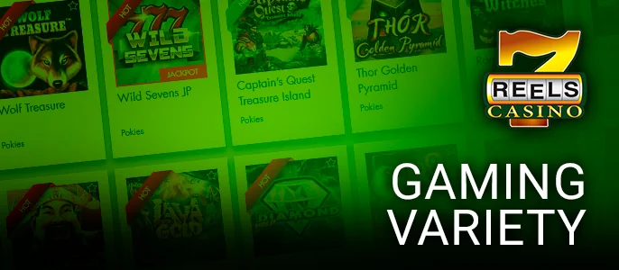 A variety of games on the site 7reels casino - slots, blackjack and other