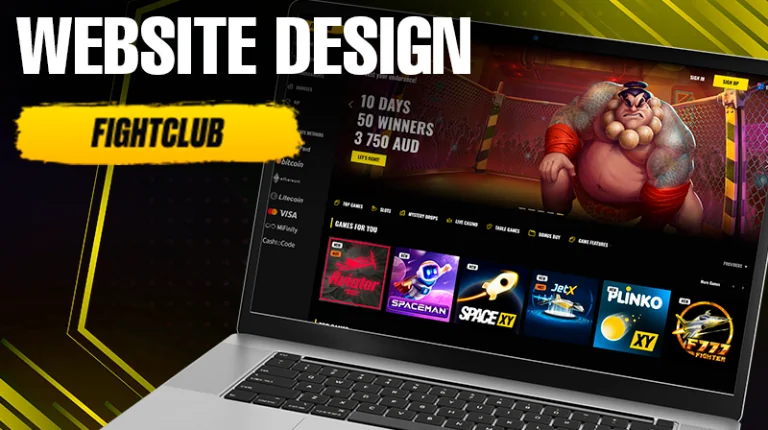 Design of Fight Club Casino website and its sections