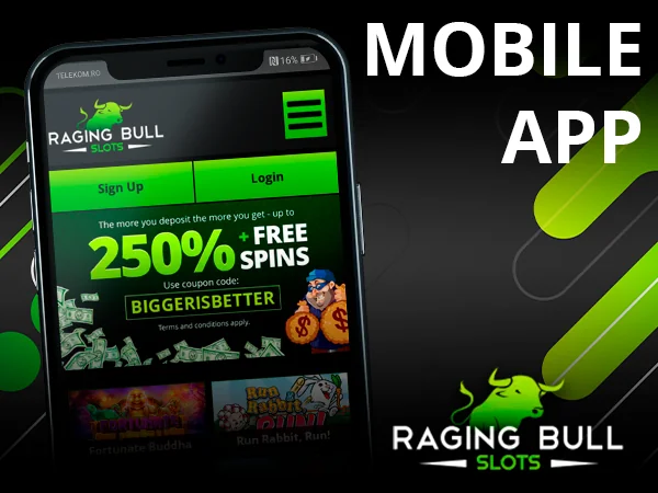 Playing at Raging Bull Casino via mobile devices - play via ios and android