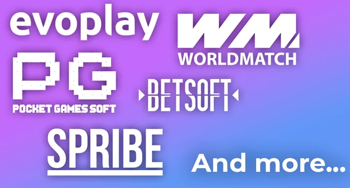 Evoplay? Worldmatch, Pocket Games Soft, Betsoft, Spribe providers logo