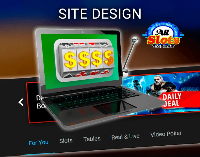 All Slots Casino project design with site navigation